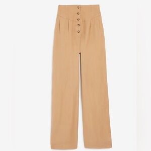 Express Tan Wide Leg Pants Super High Rise